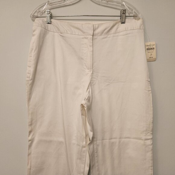 NEW Coldwater Creek Pants Size 14 Sateen Crop White NWT‎ See Description - Picture 2 of 11